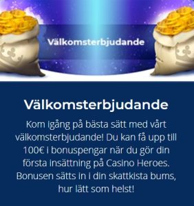 Välkomstbonus casinoheroes casino