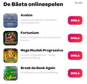 spinpalace casino Spelutbud